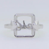 Sterling Silver Semi Mount Ring Setting Emerald OCT 13x11mm Cabochon - Syzjewelry